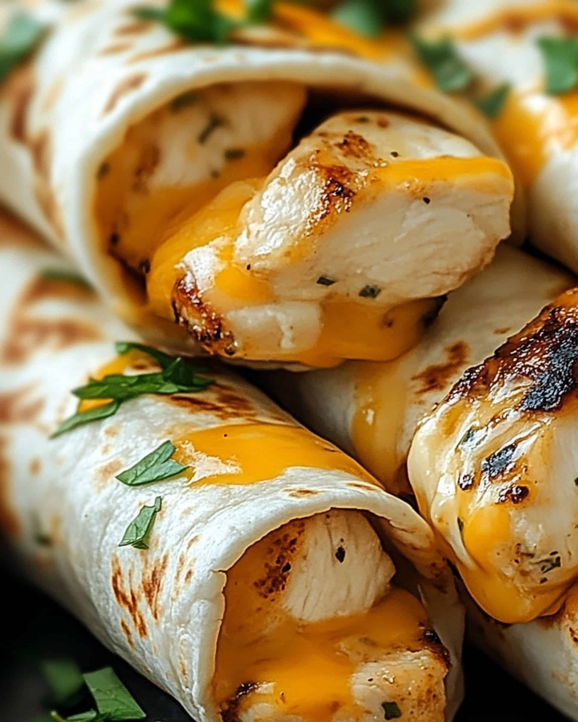 Cheesy Garlic Chicken Wraps recipe