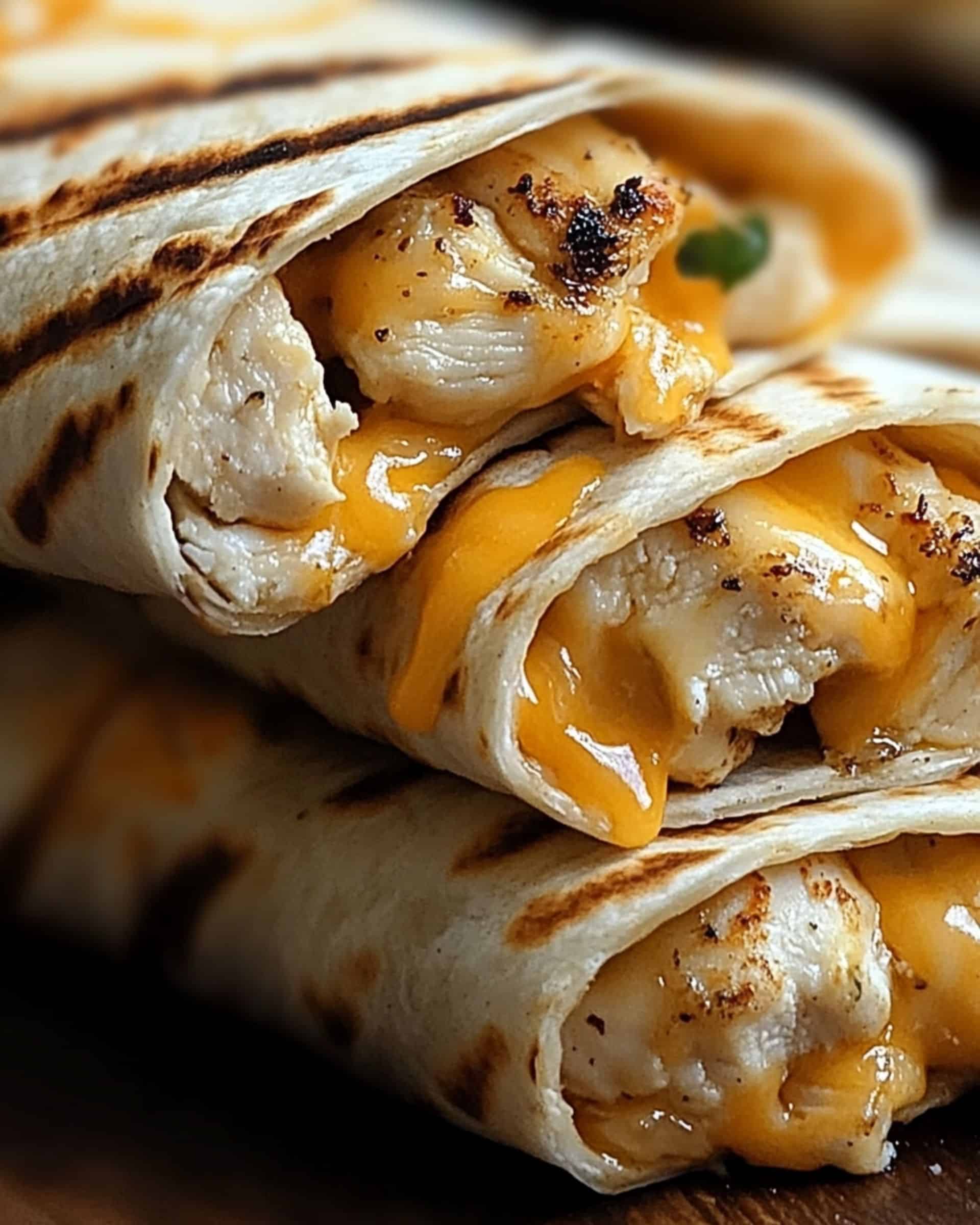 Cheesy Garlic Chicken Wraps recipe