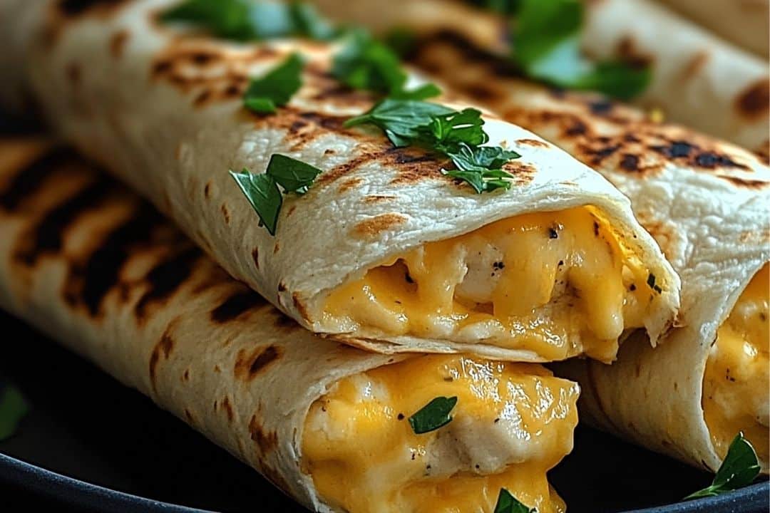 Cheesy Garlic Chicken Wraps recipe