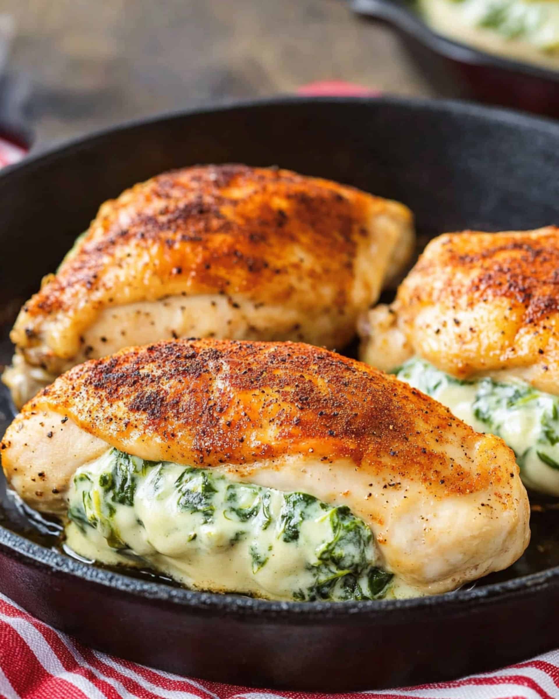 Cheesy Spinach Stuffed Chicken Breasts recipe