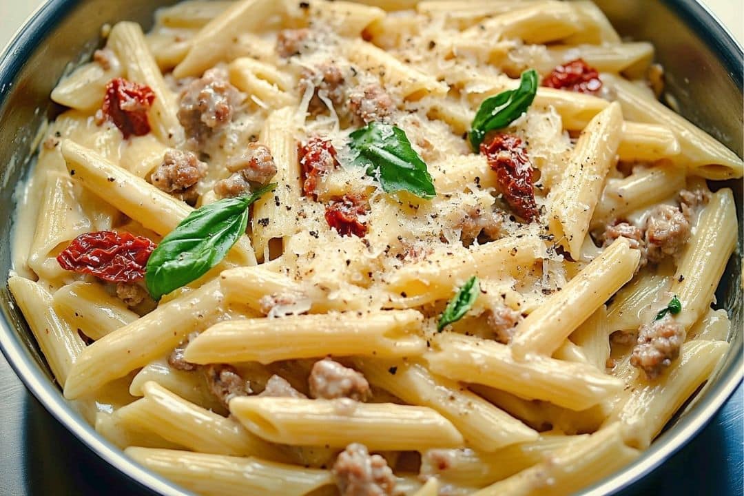 Creamy Tuscan Sausage Pasta recipe