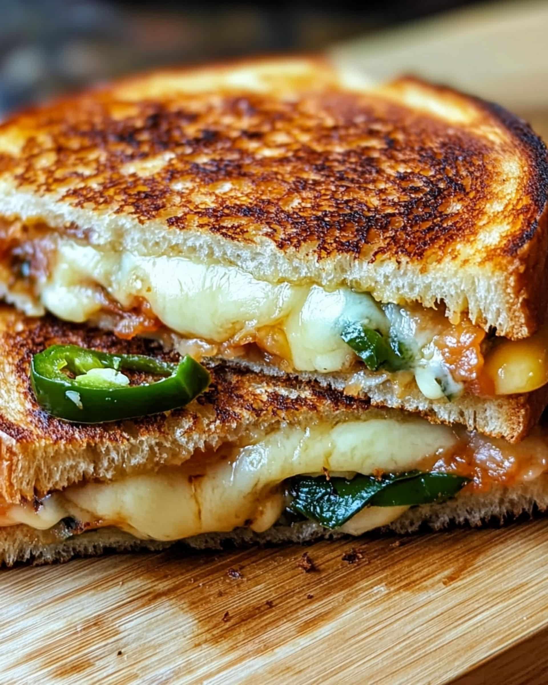 Roasted Jalapeño Popper Grilled Cheese recipe