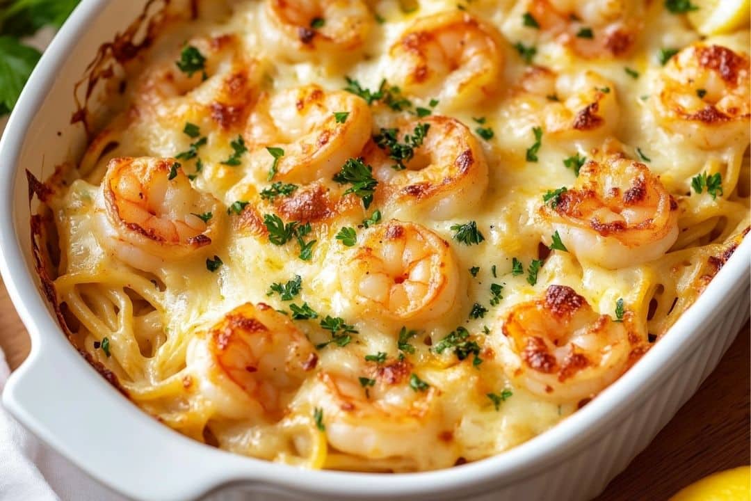 Shrimp Scampi Pasta Bake recipe