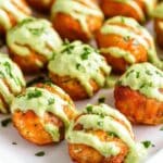 Baked Salmon Meatballs with Creamy Avocado Sauce Recipe