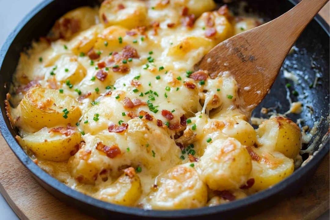 Cheesy Potato Egg Scramble Recipe