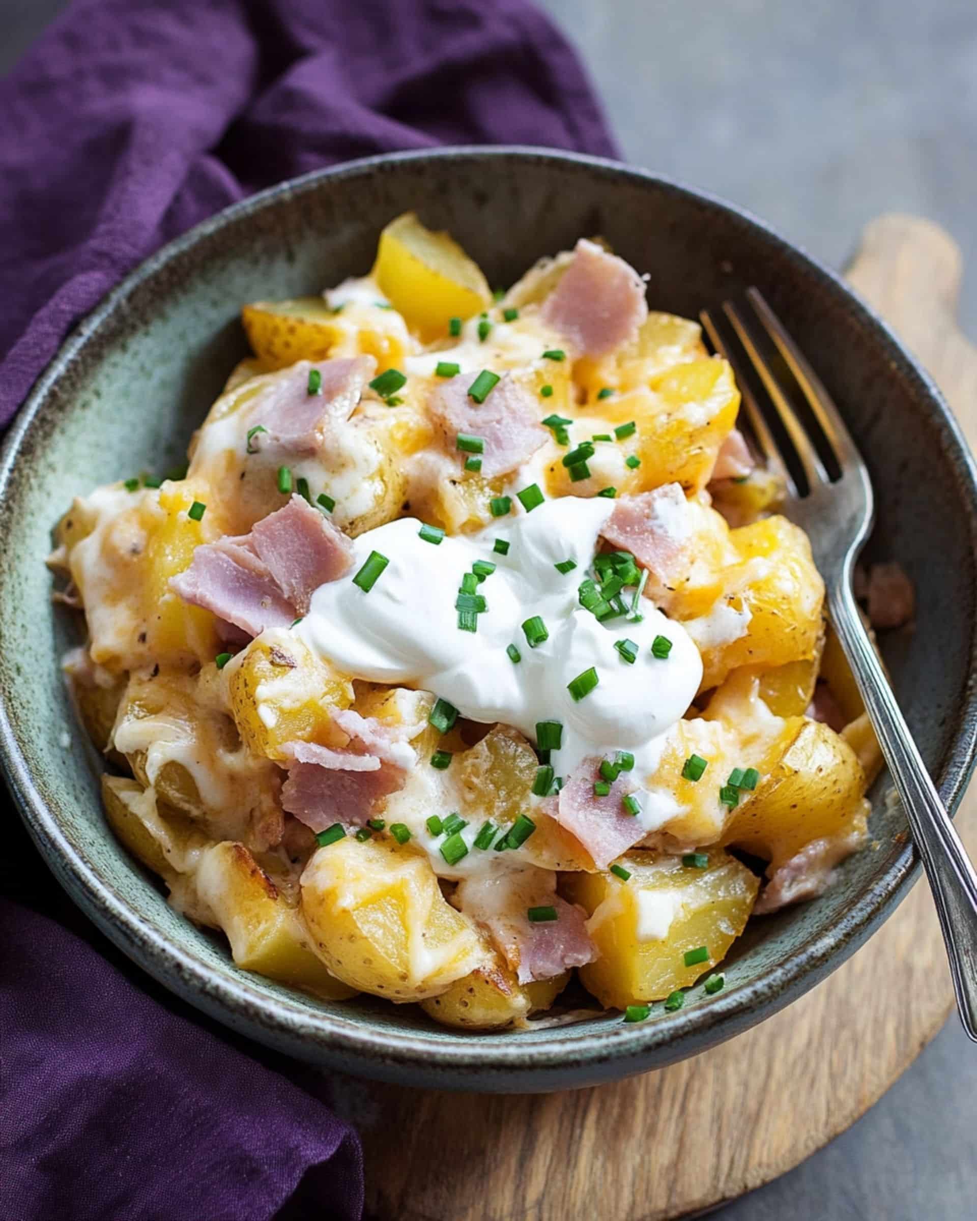 Cheesy Potato Egg Scramble Recipe