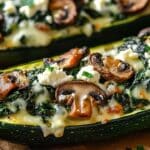 Spinach, Mushroom, and Ricotta Stuffed Zucchini Boats Recipe